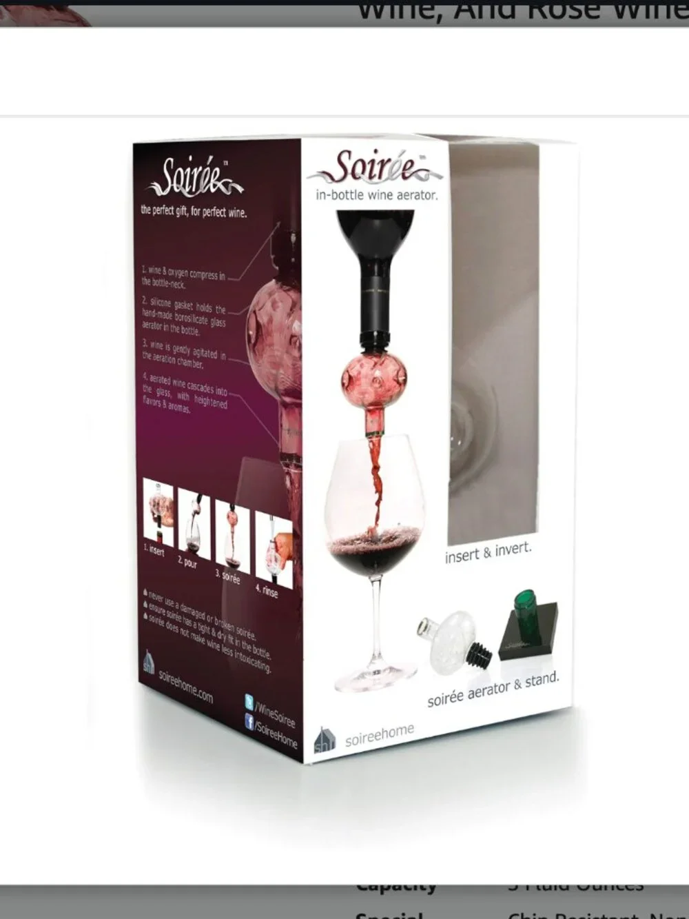 Soirée In-Bottle Wine Aerator - NWT